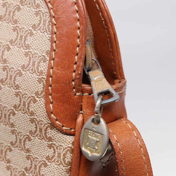 CELINE Macadam Canvas Shoulder Bag Beige Gold - Picture 8 of 16